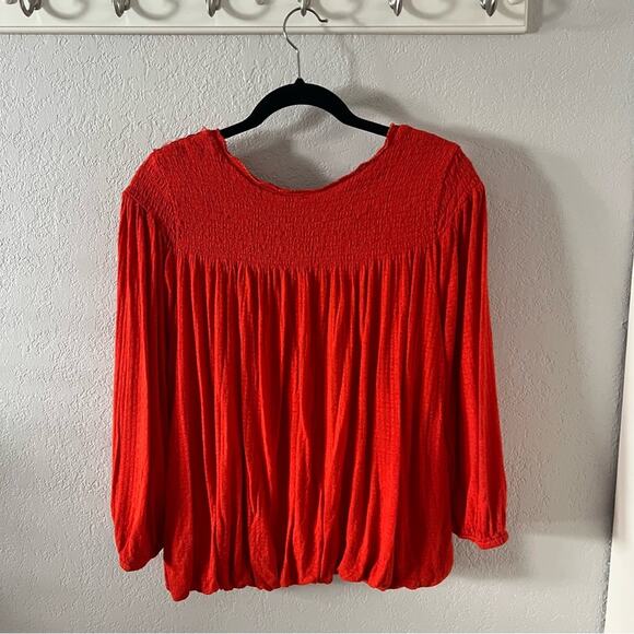 Free People Begonia Red Embroidered Blouse - Picture 9 of 11